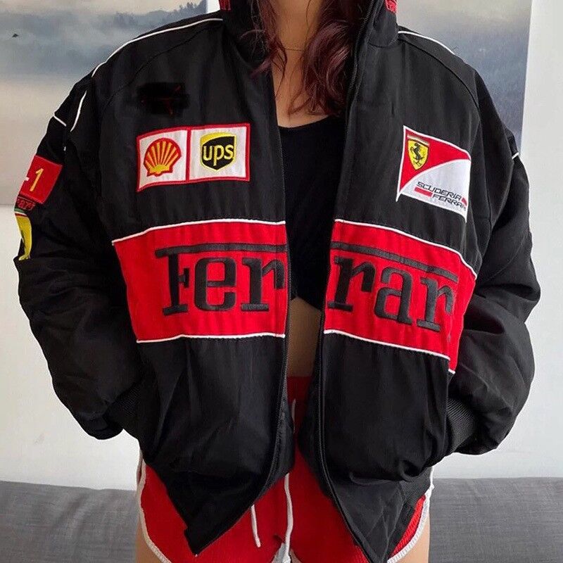 Culture Yoru Vintage F1 Ferrari Redbull Racing Bomber Jacket