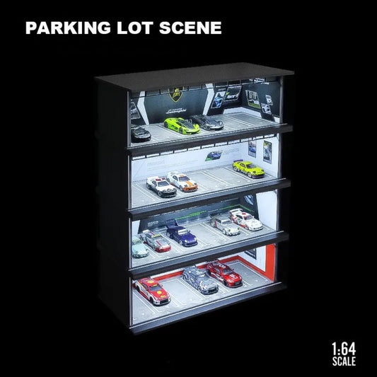 MoreArt 1:64 Hot Wheels / Diecast LED Parking Car Garage Show Case Diorama